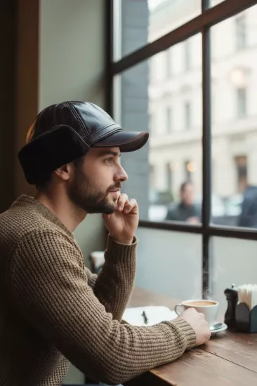 Gerçek Deri Pliot Şapka Ayarlanabilir Tokalı pilot Şapka Bere