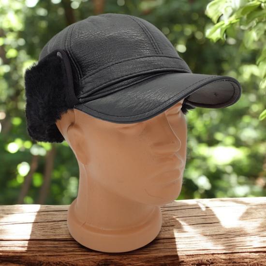 Gerçek Deri Pliot Şapka Ayarlanabilir Tokalı pilot Şapka Bere