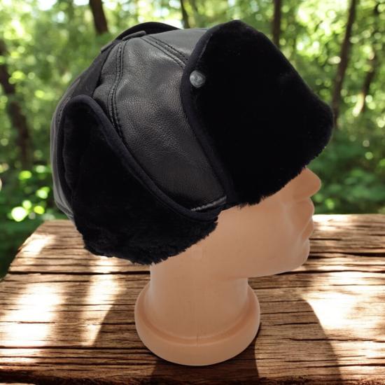 Gerçek Deri Pliot Şapka Ayarlanabilir Tokalı pilot Şapka Bere