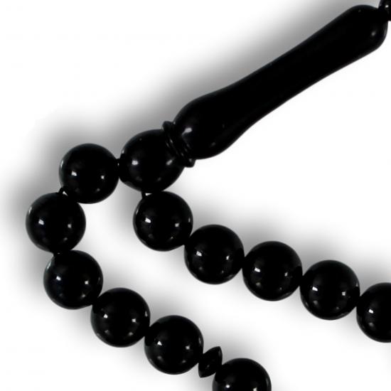 Sistemli Kumpaslı 9 mm Sertifikalı Erzurum Oltu Taşı Sade Tesbih