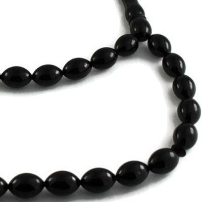 Sistemli Kumpaslı 8 x 11,5 mm Hakiki Erzurum Oltu Taşı Sade Tesbih