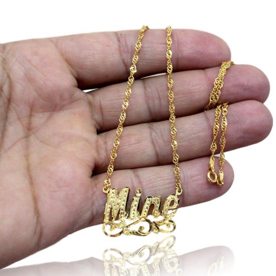 Kişiye Özel İsim Yazılı Tamamen El İşçiliği Altın Kolye