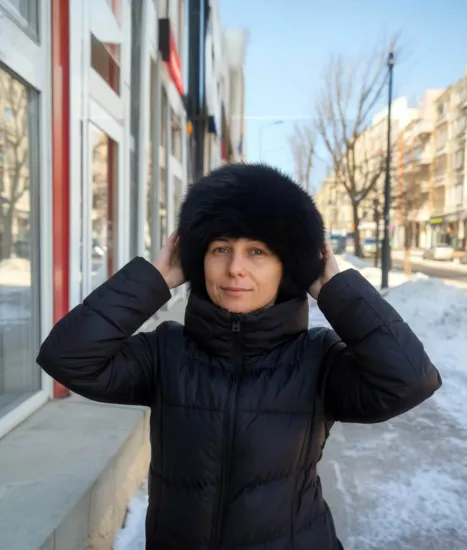 Toskana Stilinde Tüylü Kadın Bere Börk Siyah - Yumuşak Tüylü Doku