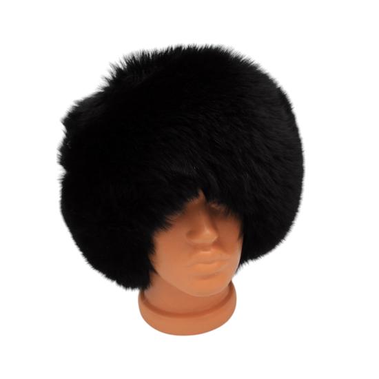 Hakiki Deri Gerçek Tilki Kürklü Kadın Kalapak Ushanla Şapka Bere Beyaz