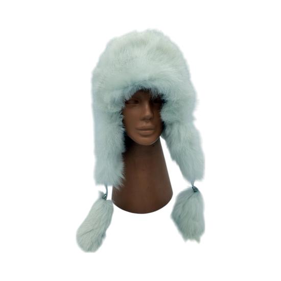 Hakiki Deri Kuzu Kürklü Toskanalı Ushanka Şapka Erkek Kadın Şapka Bere Beyaz