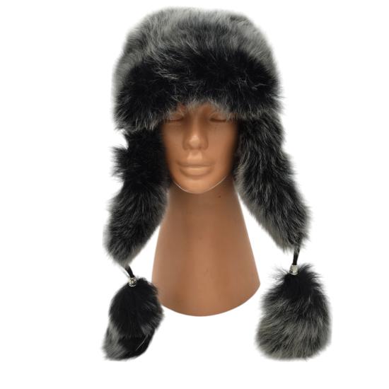 Hakiki Deri Kuzu Kürklü Toskanalı Ushanka Şapka Erkek Kadın Şapka Bere boz