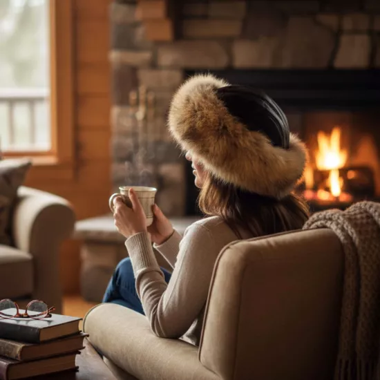Hakiki Deri Gerçek Tilki Kürklü Ushanka bere