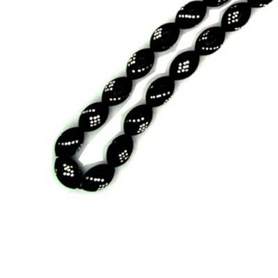 Gümüş Kakma İşlemeli Kumpaslı Hakiki Erzurum Oltutaşı Tesbih Burgu Baklava İşlemeli 6 x 9 mm