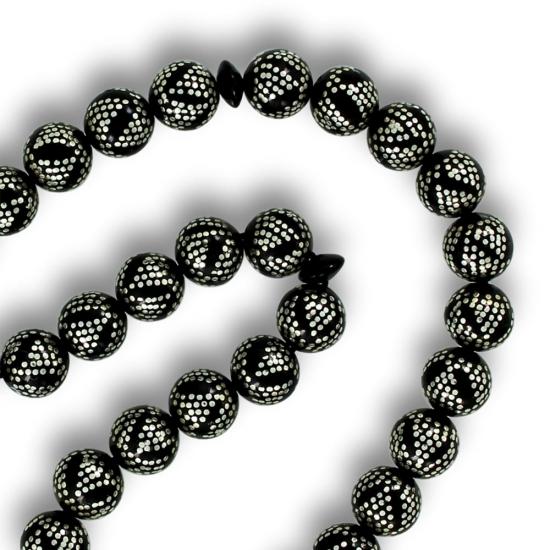 Yoğun Gümüş Kakma İşlemeli Hakiki Erzurum Oltutaşı Tesbih İmameye İsim Yazılabilir