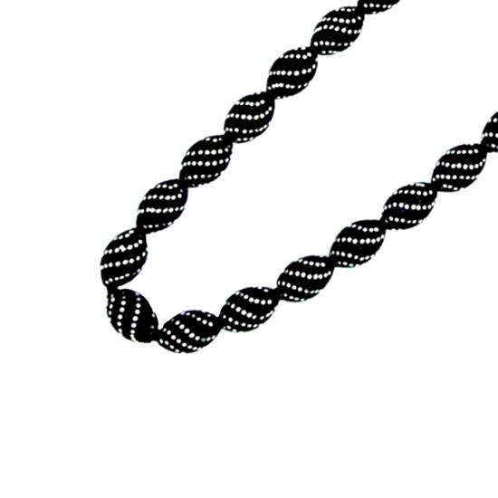 Gümüş Kakma İşlemeli Kumpaslı Hakiki Erzurum Oltutaşı Tesbih 6 x 9 mm Çeşm i Bülbül