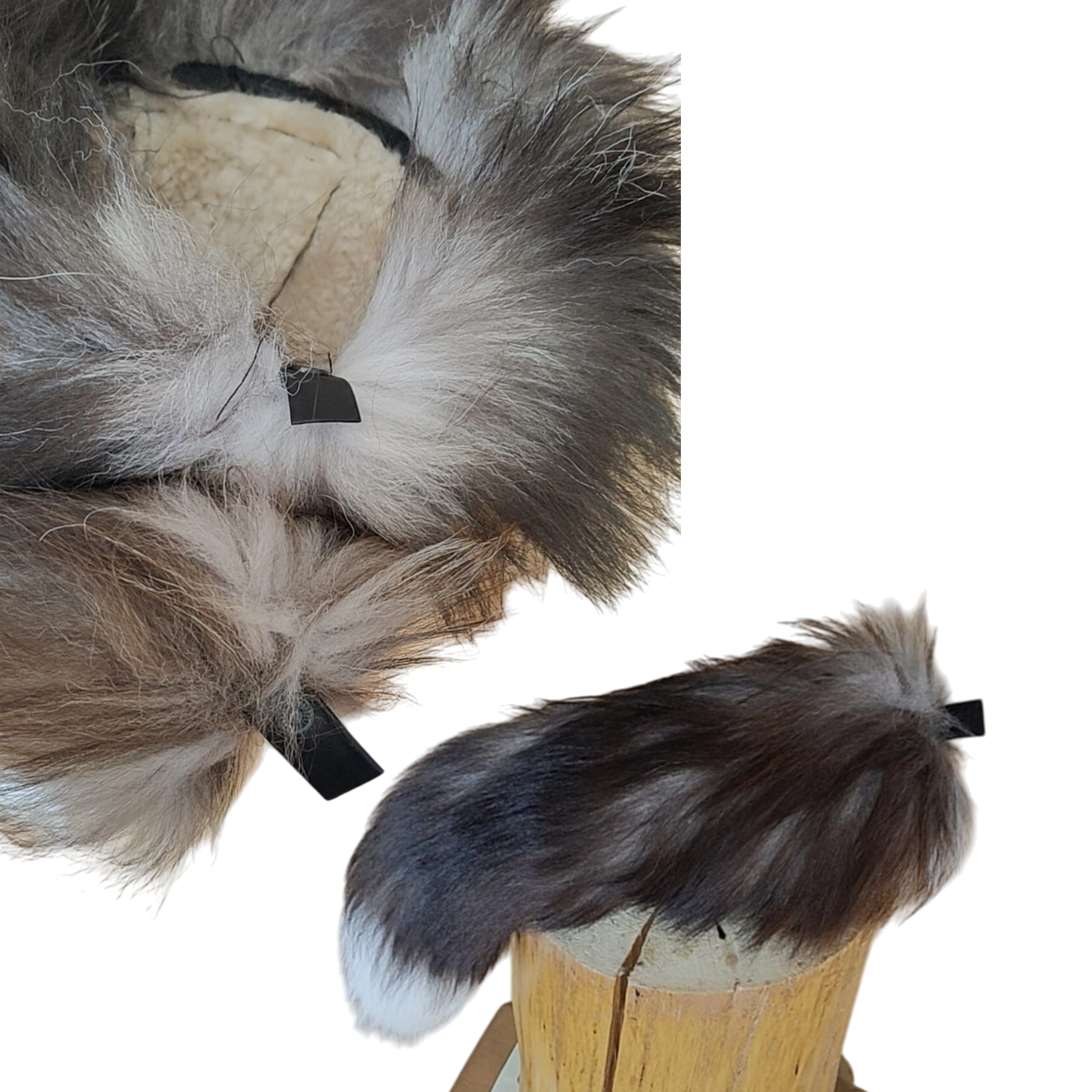 Gerçek Deri Kuyruklu Deri Börk Erkek Kadın Şapka Bere Koyukahve