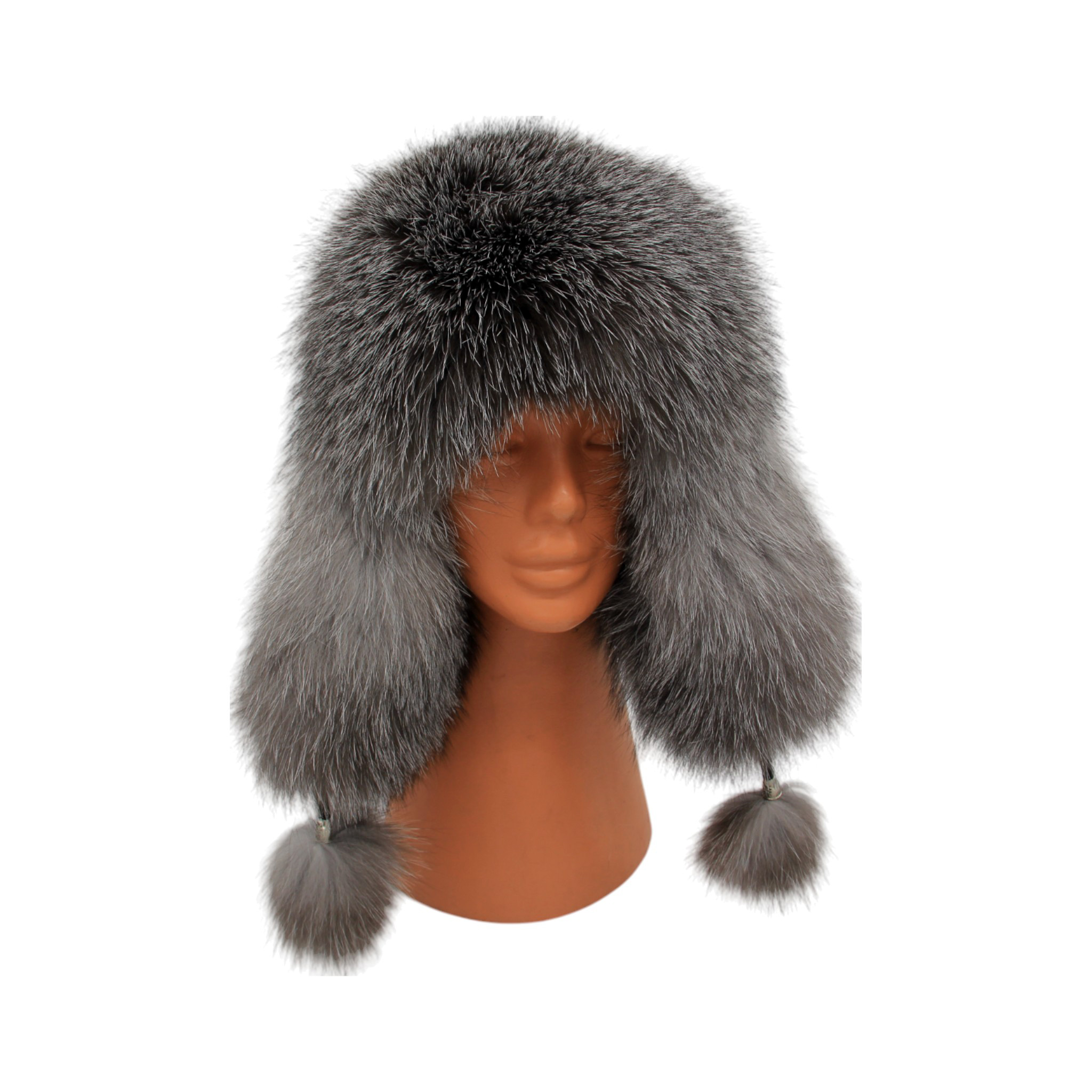 Hakiki Deri Gerçek Kürklü Ushanka Şapka Erkek Kadın Şapka Bere Boz