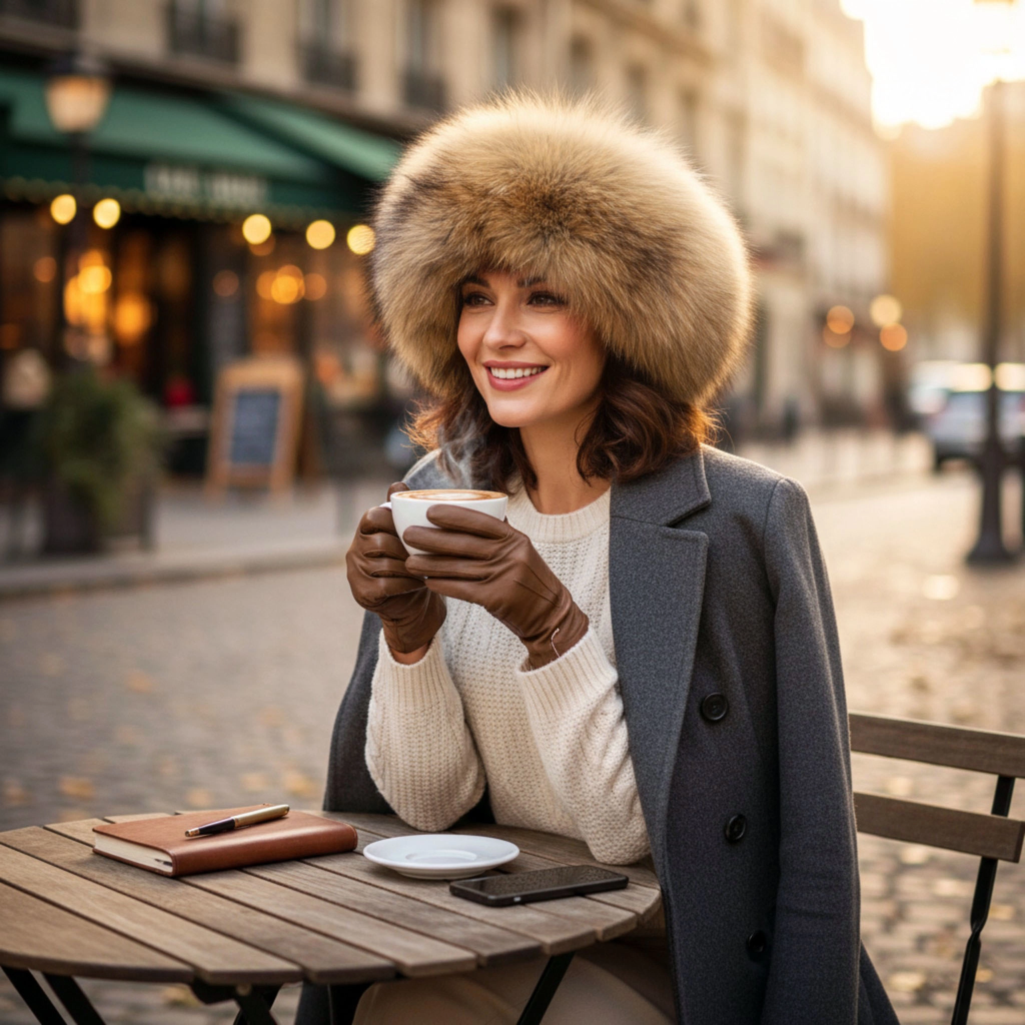 Hakiki Deri Gerçek Kürklü Ushanka Şapka Erkek Kadın Şapka Bere Kahverengi