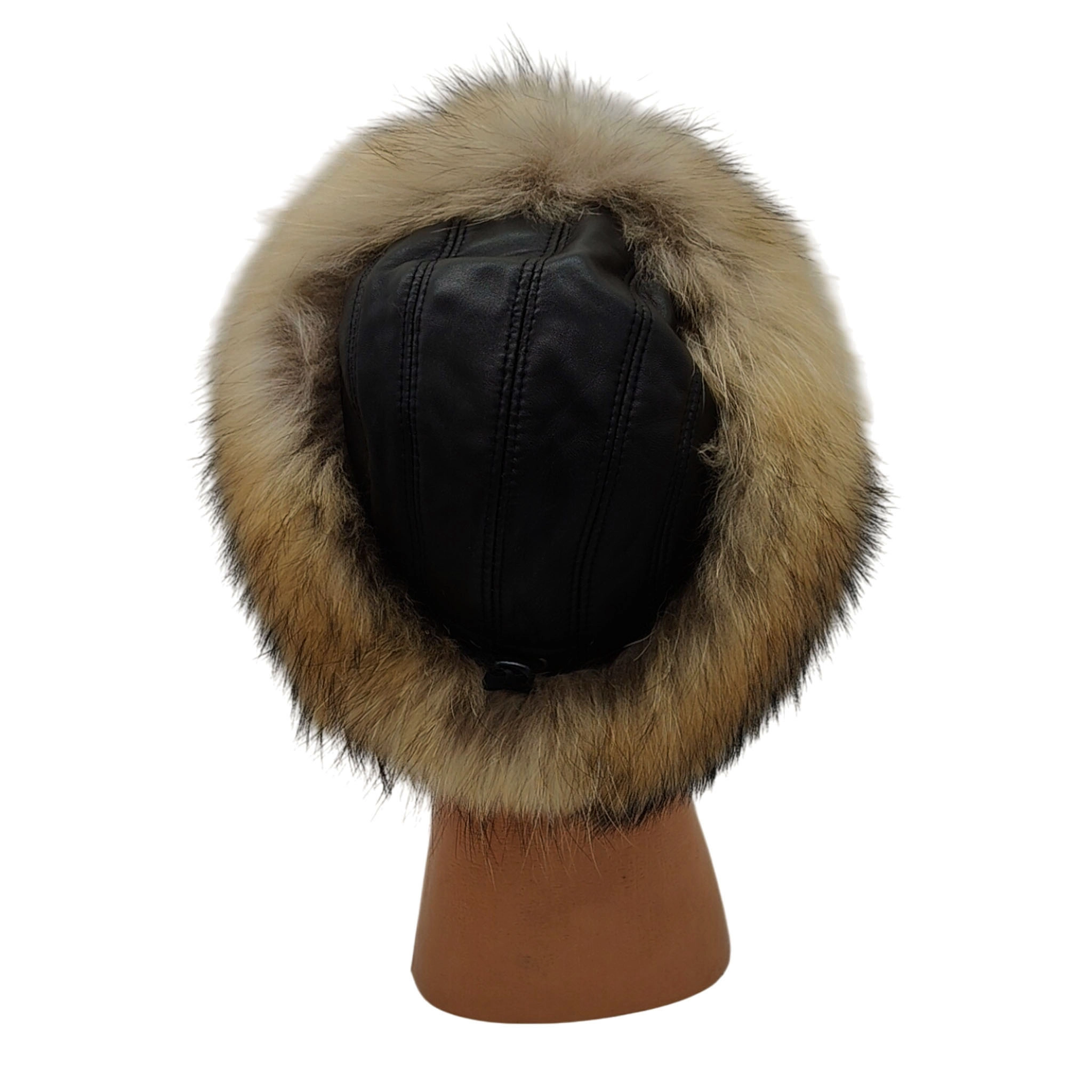 Hakiki Deri Gerçek Kürklü Ushanka Şapka Erkek Kadın Şapka Bere Kahverengi